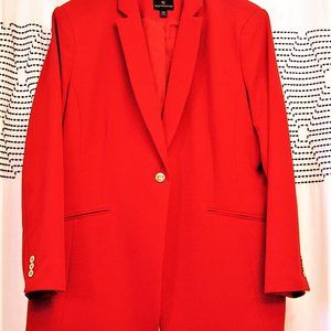 Worthington Women lining Blazer red single-breasted two front pockets XXL